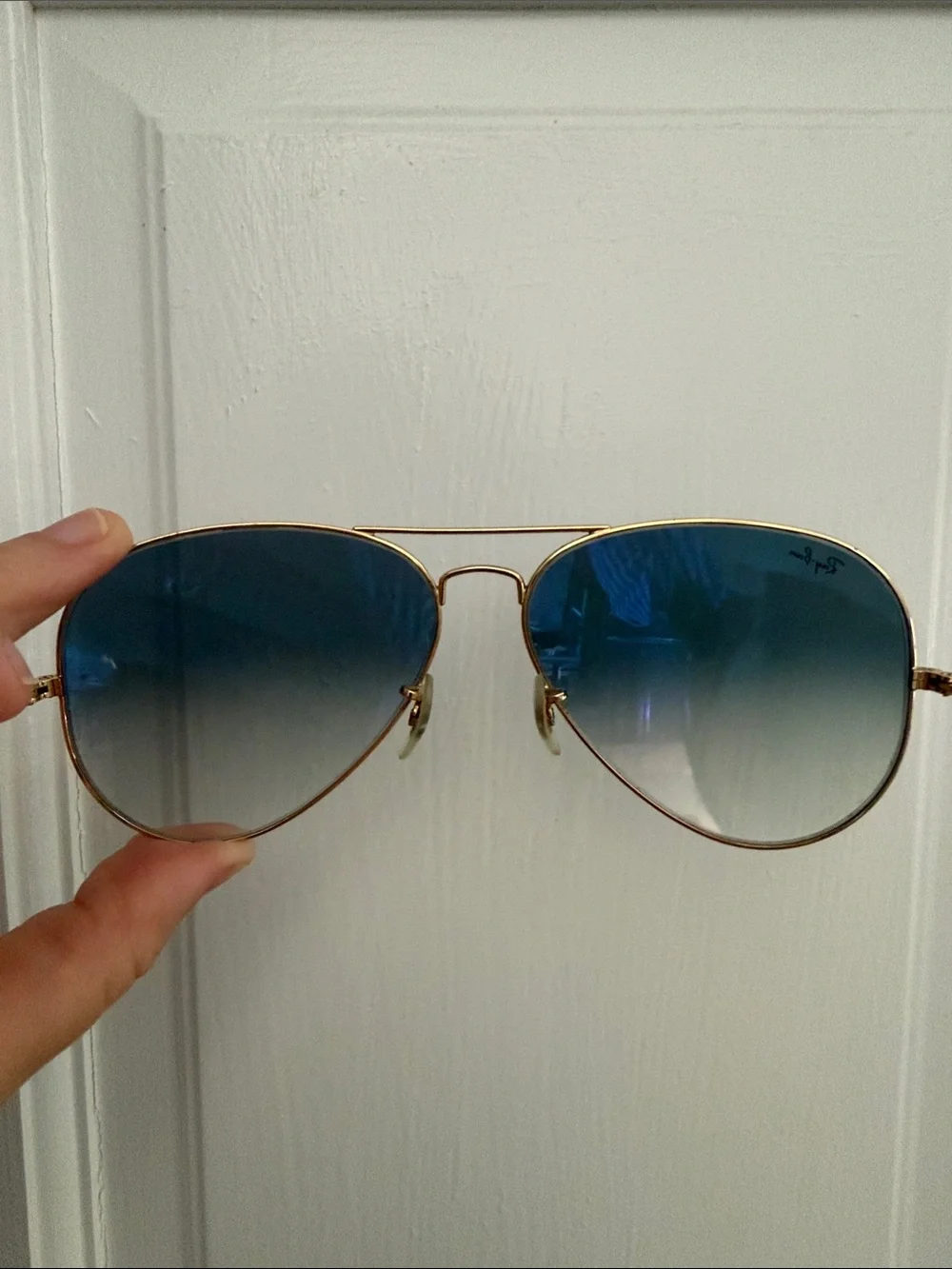 Ray-Ban Aviator Sunglasses Gold Frame with Blue Gradient Lenses